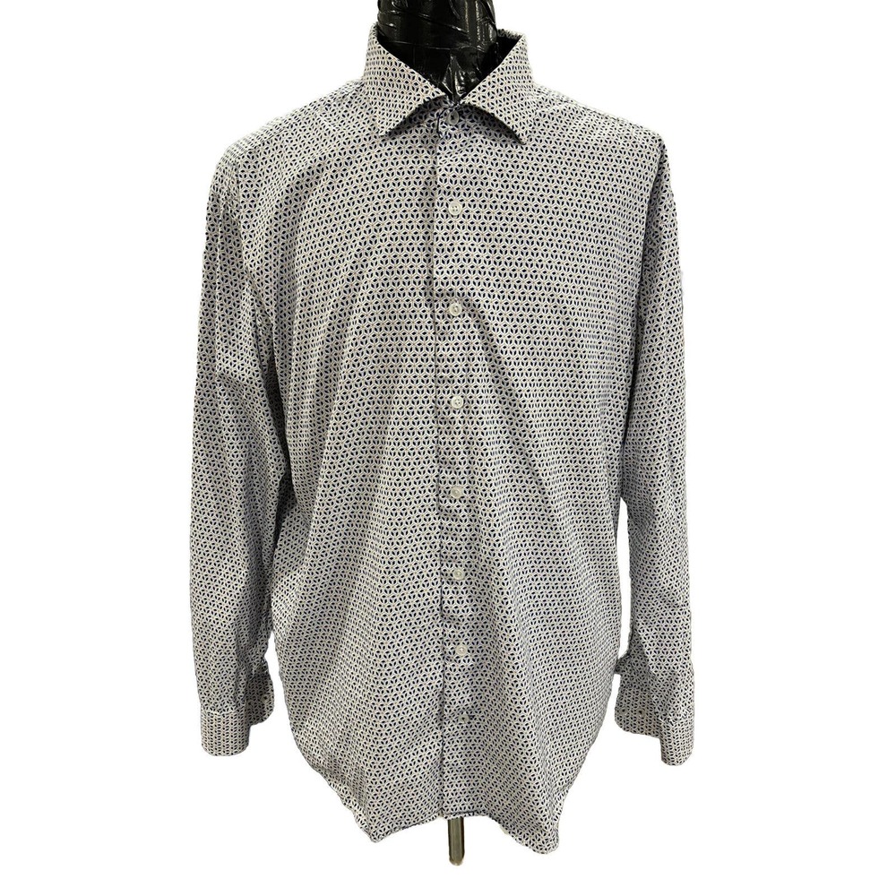 Paulo Solari Men’s Shirt Modern Fit Size 3X Geometric Print Long Sleeve Shirt